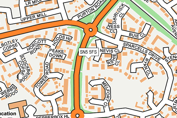 SN5 5FS map - OS OpenMap – Local (Ordnance Survey)