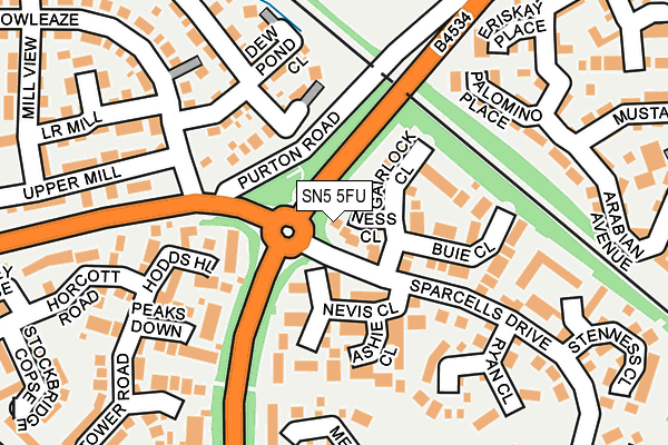 SN5 5FU map - OS OpenMap – Local (Ordnance Survey)
