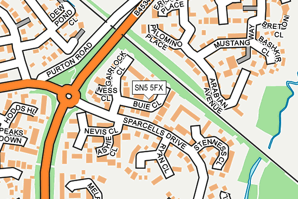 SN5 5FX map - OS OpenMap – Local (Ordnance Survey)
