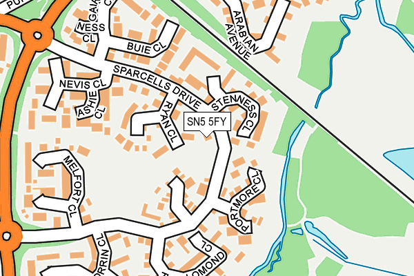SN5 5FY map - OS OpenMap – Local (Ordnance Survey)