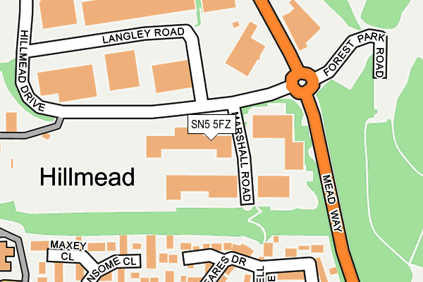SN5 5FZ map - OS OpenMap – Local (Ordnance Survey)