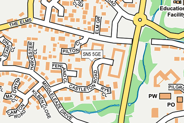 SN5 5GE map - OS OpenMap – Local (Ordnance Survey)
