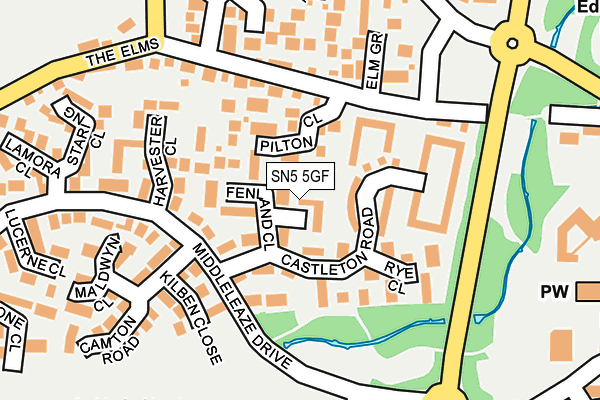 SN5 5GF map - OS OpenMap – Local (Ordnance Survey)