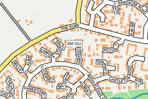 SN5 5GJ map - OS OpenMap – Local (Ordnance Survey)