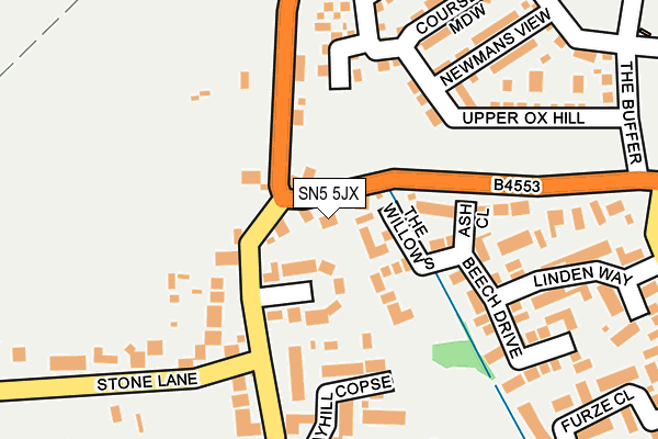 SN5 5JX map - OS OpenMap – Local (Ordnance Survey)