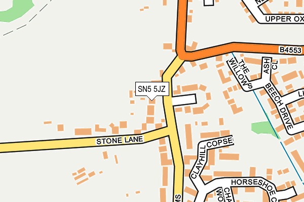 SN5 5JZ map - OS OpenMap – Local (Ordnance Survey)