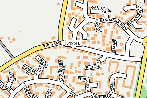 SN5 5PD map - OS OpenMap – Local (Ordnance Survey)