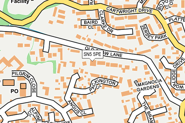 SN5 5PE map - OS OpenMap – Local (Ordnance Survey)