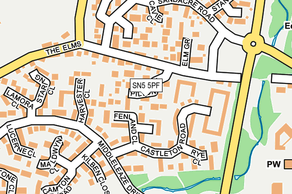 SN5 5PF map - OS OpenMap – Local (Ordnance Survey)