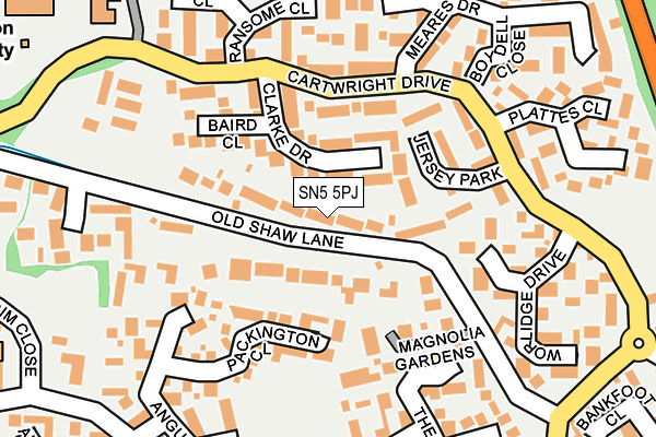 SN5 5PJ map - OS OpenMap – Local (Ordnance Survey)