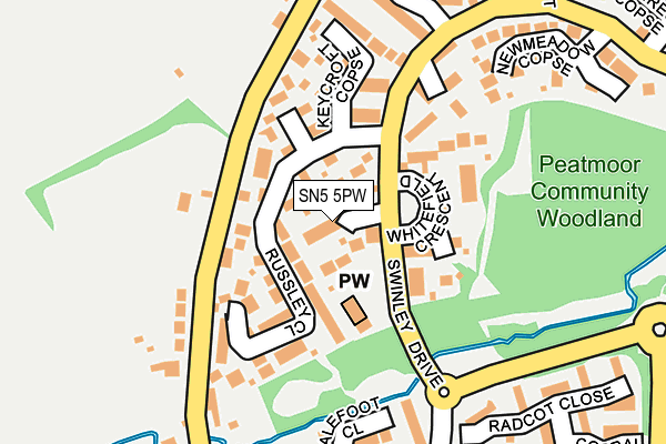 SN5 5PW map - OS OpenMap – Local (Ordnance Survey)