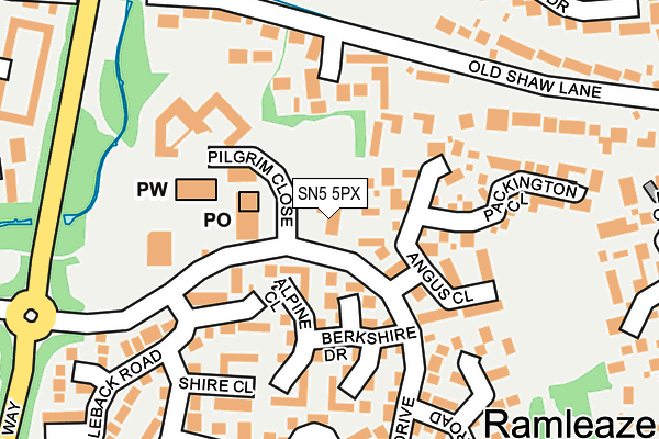 SN5 5PX map - OS OpenMap – Local (Ordnance Survey)