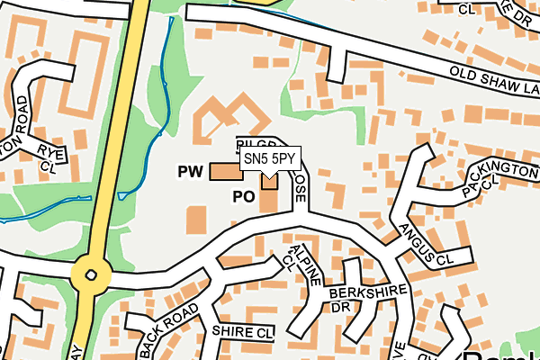 SN5 5PY map - OS OpenMap – Local (Ordnance Survey)