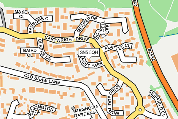 SN5 5QH map - OS OpenMap – Local (Ordnance Survey)