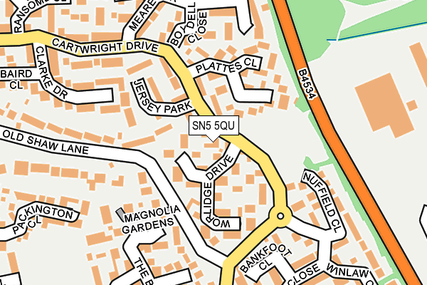 SN5 5QU map - OS OpenMap – Local (Ordnance Survey)