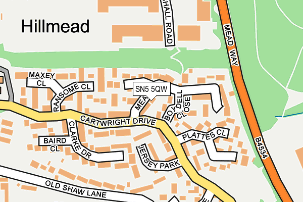 SN5 5QW map - OS OpenMap – Local (Ordnance Survey)