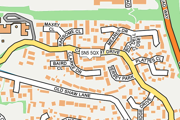 SN5 5QX map - OS OpenMap – Local (Ordnance Survey)