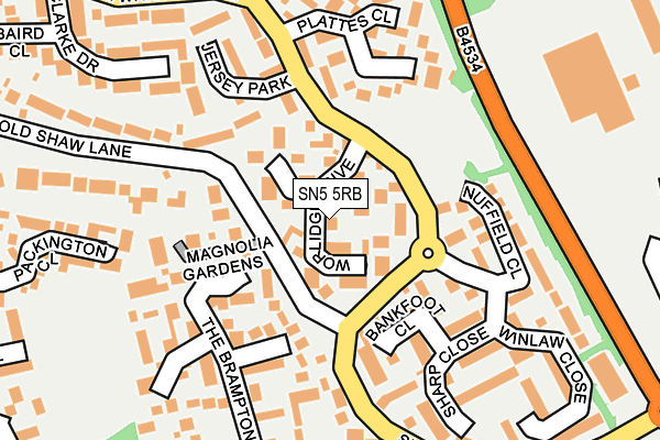 SN5 5RB map - OS OpenMap – Local (Ordnance Survey)