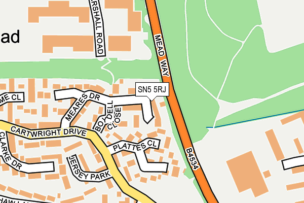 SN5 5RJ map - OS OpenMap – Local (Ordnance Survey)
