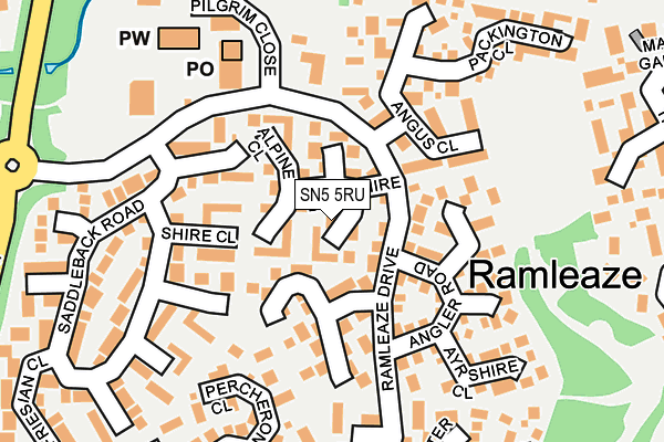 SN5 5RU map - OS OpenMap – Local (Ordnance Survey)