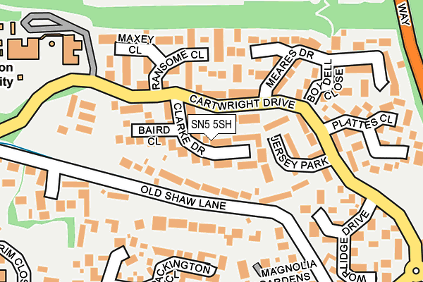 SN5 5SH map - OS OpenMap – Local (Ordnance Survey)