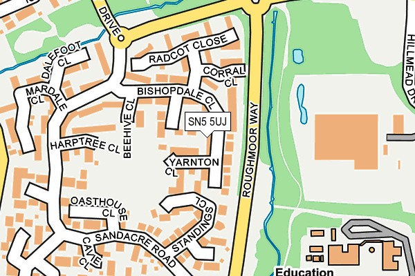 SN5 5UJ map - OS OpenMap – Local (Ordnance Survey)
