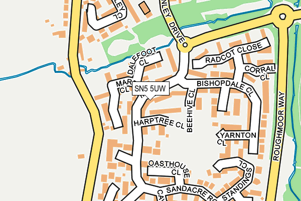 SN5 5UW map - OS OpenMap – Local (Ordnance Survey)