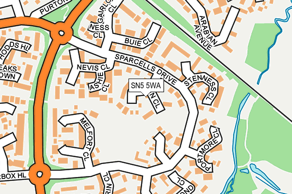 SN5 5WA map - OS OpenMap – Local (Ordnance Survey)