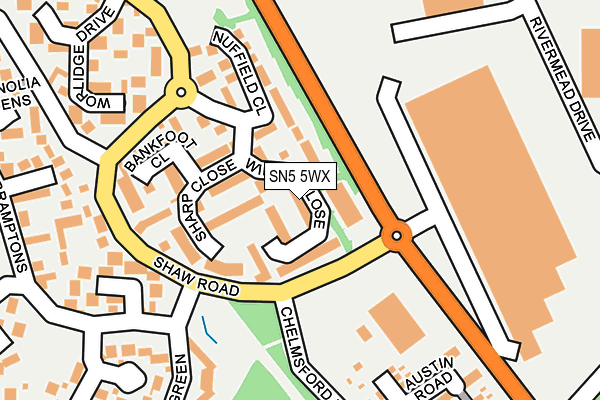 SN5 5WX map - OS OpenMap – Local (Ordnance Survey)