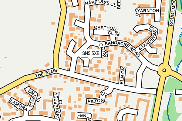 SN5 5XB map - OS OpenMap – Local (Ordnance Survey)