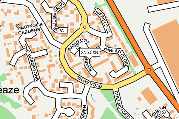 SN5 5XN map - OS OpenMap – Local (Ordnance Survey)