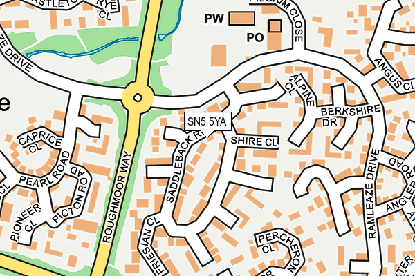 SN5 5YA map - OS OpenMap – Local (Ordnance Survey)