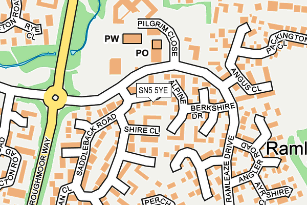 SN5 5YE map - OS OpenMap – Local (Ordnance Survey)