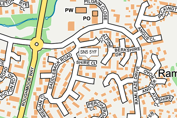 SN5 5YF map - OS OpenMap – Local (Ordnance Survey)