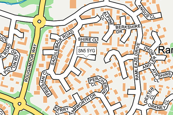 SN5 5YG map - OS OpenMap – Local (Ordnance Survey)