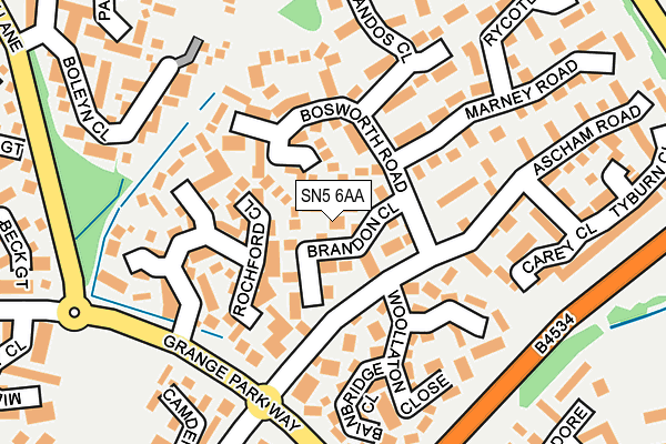 SN5 6AA map - OS OpenMap – Local (Ordnance Survey)