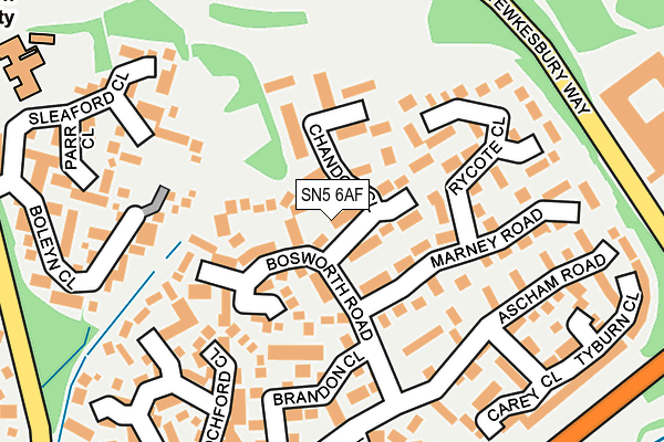 SN5 6AF map - OS OpenMap – Local (Ordnance Survey)
