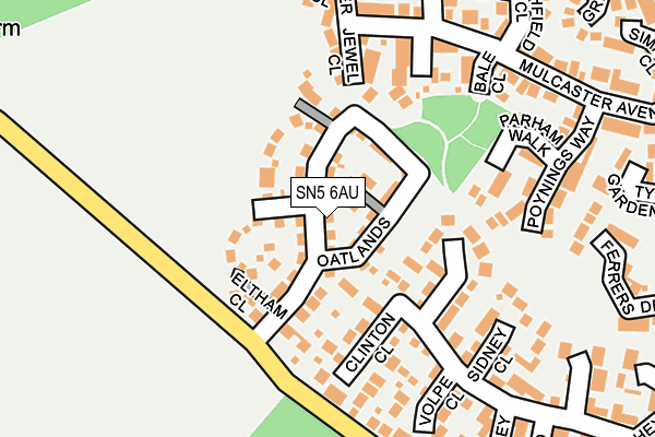 SN5 6AU map - OS OpenMap – Local (Ordnance Survey)