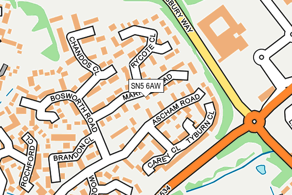 SN5 6AW map - OS OpenMap – Local (Ordnance Survey)