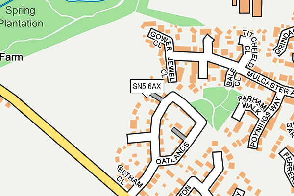 SN5 6AX map - OS OpenMap – Local (Ordnance Survey)