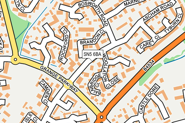 SN5 6BA map - OS OpenMap – Local (Ordnance Survey)