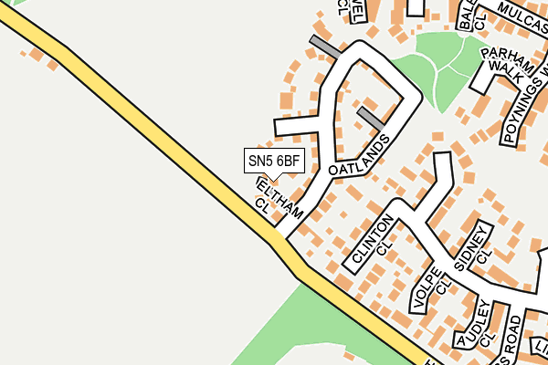 SN5 6BF map - OS OpenMap – Local (Ordnance Survey)