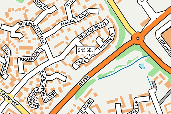 SN5 6BJ map - OS OpenMap – Local (Ordnance Survey)