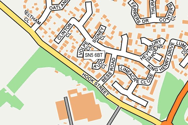 SN5 6BT map - OS OpenMap – Local (Ordnance Survey)