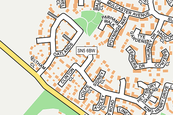 SN5 6BW map - OS OpenMap – Local (Ordnance Survey)