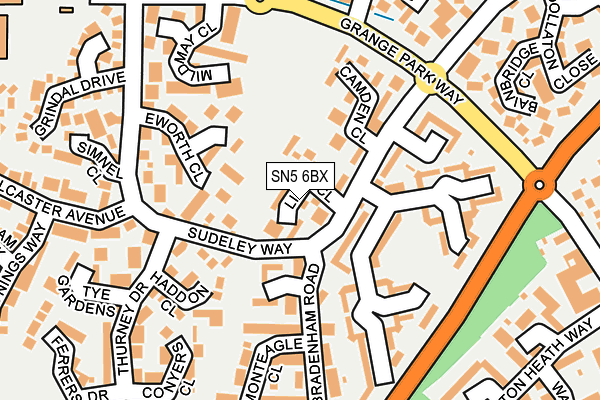 SN5 6BX map - OS OpenMap – Local (Ordnance Survey)