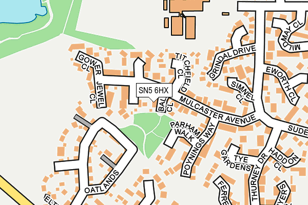 SN5 6HX map - OS OpenMap – Local (Ordnance Survey)