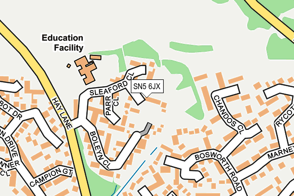 SN5 6JX map - OS OpenMap – Local (Ordnance Survey)