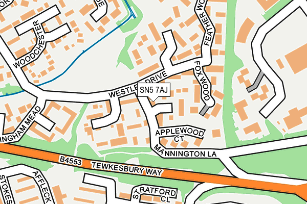 SN5 7AJ map - OS OpenMap – Local (Ordnance Survey)