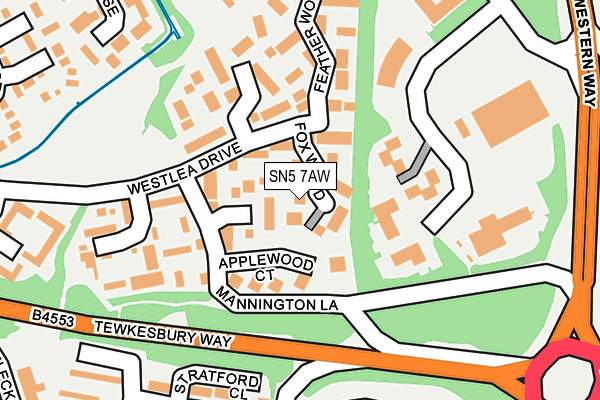 SN5 7AW map - OS OpenMap – Local (Ordnance Survey)